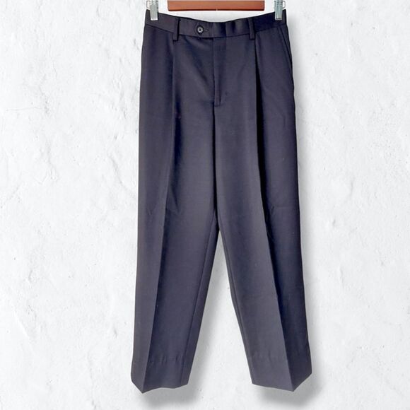 Nordstrom Pants - Nordstrom 100% Worsted Wool Black Pleated Dress Pants w/ Pockets Sz 14R/127